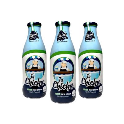 Tu Chicha Chisimo 33.81 fl oz x 3  Venezuelan Chicha Rice Drink  Vanilla Flavor  Traditional Hispanic Beverage  Creamy Latin Rice Milk Drink  Ready-to-Drink  Pack of 3