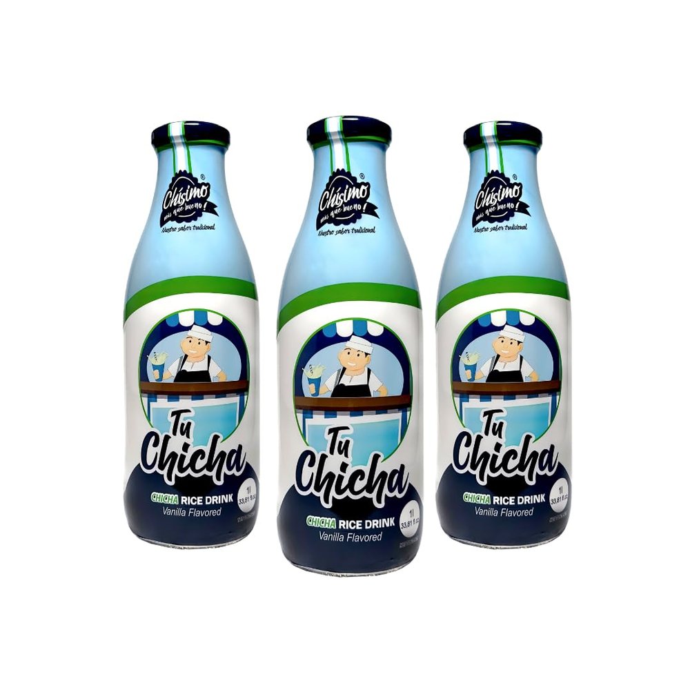 Tu Chicha Chisimo 33.81 fl oz x 3  Venezuelan Chicha Rice Drink  Vanilla Flavor  Traditional Hispanic Beverage  Creamy Latin Rice Milk Drink  Ready-to-Drink  Pack of 3