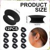 12pcs Mute Style Pack for Earplugs, Silicone Quiet Ear Plugs Mute Insert Style Pack Earplugs Accessories Daily Control Bundle for Home Office Library Journey (Black) view 2
