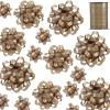 25 Pcs Gift Bows Assortment - 3 Size Gift Bowsand 1 Crimped Curling Ribbons, Perfect for Christmas, HolidayBirthdays, Weddings, Baby/Bridal Showers, Party (Golden) view 1
