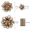 25 Pcs Gift Bows Assortment - 3 Size Gift Bowsand 1 Crimped Curling Ribbons, Perfect for Christmas, HolidayBirthdays, Weddings, Baby/Bridal Showers, Party (Golden) view 2