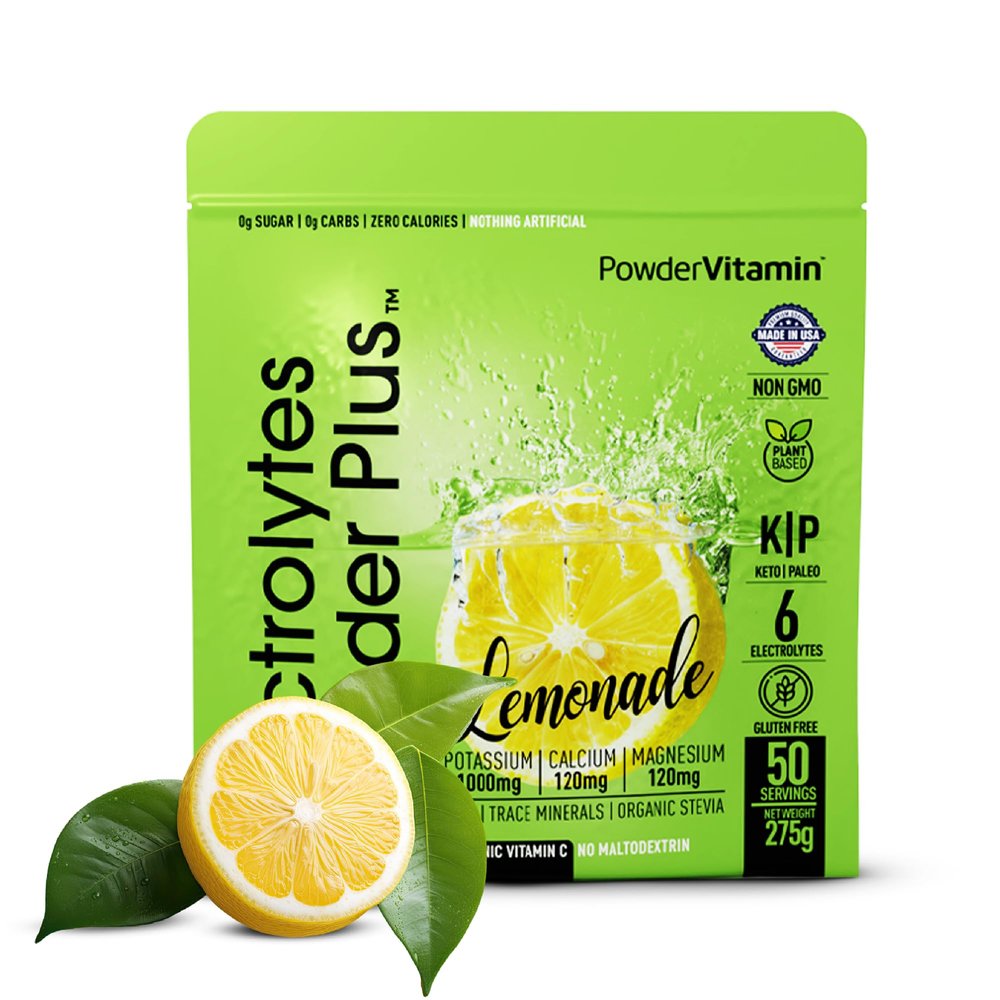 Electrolytes Powder Plus (50 Servings), 0 Calorie Keto, 0 Sugar, No Maltodextrin,1000mg Potassium,120mg Calcium,120mg Magnesium, Hydration Powder (50 Servings, Lemonade)