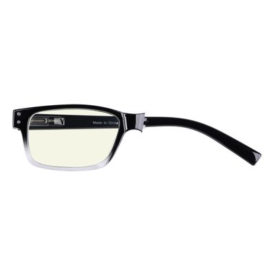 Computer Blue Light Blocking Reading Glasses - Black Clear-Left Eye +2.00