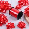 25 Pcs Gift Bows Assortment - 3 Size Gift Bowsand 1 Crimped Curling Ribbons, Perfect for Christmas, HolidayBirthdays, Weddings, Baby/Bridal Showers, Party (Red) view 4
