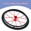 24inch Sports Wheelchair Rear Wheels, Inflatable Wheelchair Wheel Replacement, with Aluminum Hub and 127mm1/2" Bearing (Color : Blue, Size : 60cm(24in)) view 2
