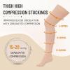 Thigh High 15-20mmHg Compression Stocking, Compression Socks for Women & Men Circulation with Silicone Dot Band-Ideal for Athletic, Medical, Travel Use view 3