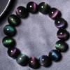YEDECOR Natural Rainbow Light Obsidian Crystal Bracelet, Handmade Gemstone Crystal Round Beads Stretch Bracelet for Women Men,16mm bead view 3