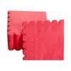 100 Pack Cocktail Napkin 2-Ply Scalloped Edged Dessert Napkins Folded 5 x 5 Inches Disposable Napkins for Dinner Wedding Birthday Party Bridal Anniversary Reception Event (Red) view 4