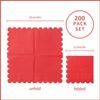 200 Pack Cocktail Napkin 2-Ply Scalloped Edged Dessert Napkins Folded 5 x 5 Inches Disposable Napkins for Dinner Wedding Birthday Party Bridal Anniversary Reception Event (Red) view 2