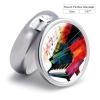 Round Pill Box, Colorful Piano Keyboard Music Small Round Silver Pill Case,Three-Compartment Pill Box,Small Pill Case for Purse Or Pocket view 2