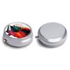 Round Pill Box, Colorful Piano Keyboard Music Small Round Silver Pill Case,Three-Compartment Pill Box,Small Pill Case for Purse Or Pocket view 3