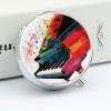 Round Pill Box, Colorful Piano Keyboard Music Small Round Silver Pill Case,Three-Compartment Pill Box,Small Pill Case for Purse Or Pocket view 4