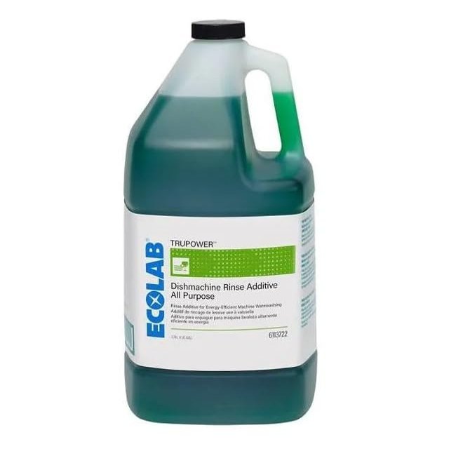 Ecolab Trupower Rinse Additive All Purpose, 1 Gallon (4-Case), Transparent