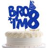 Jenrtvis Bro I'm 8 Cake Topper, 8th Birthday Cake Topper, Happy 8th Birthday Party Decoration, Eight Years Old Bday Cake Picks Eight Fabulous Cake Decorations Blue Glitter view 1