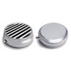 YJWANDO Round Pill Box Black & White Stripe Print 3 Compartment Medicine Pill Case Print Pill Organizer Decorative Metal Portable Pill Box Pocket Pill Box, Style view 3