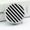 YJWANDO Round Pill Box Black & White Stripe Print 3 Compartment Medicine Pill Case Print Pill Organizer Decorative Metal Portable Pill Box Pocket Pill Box, Style view 4
