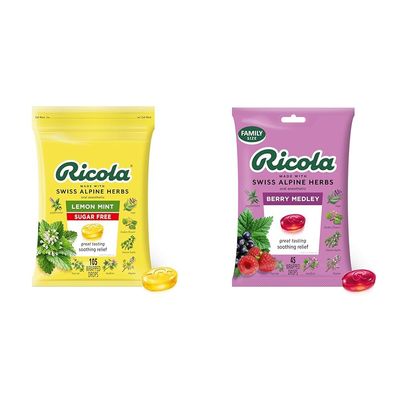 Ricola Sugar Free 105ct Lemon Mint & 45ct Berry Medley Throat Drops Bundle