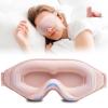 3D Sleep Mask with Earplugs, 100% Light Blackout Eye Mask for Sleep, Washable Sleeping Mask, 0 Pressure Eye Covers for Sleep with Wider Adjustable Strap, Only 1.3oz Light Soft Sleeping Mask (Pink) view 1