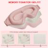 3D Sleep Mask with Earplugs, 100% Light Blackout Eye Mask for Sleep, Washable Sleeping Mask, 0 Pressure Eye Covers for Sleep with Wider Adjustable Strap, Only 1.3oz Light Soft Sleeping Mask (Pink) view 3