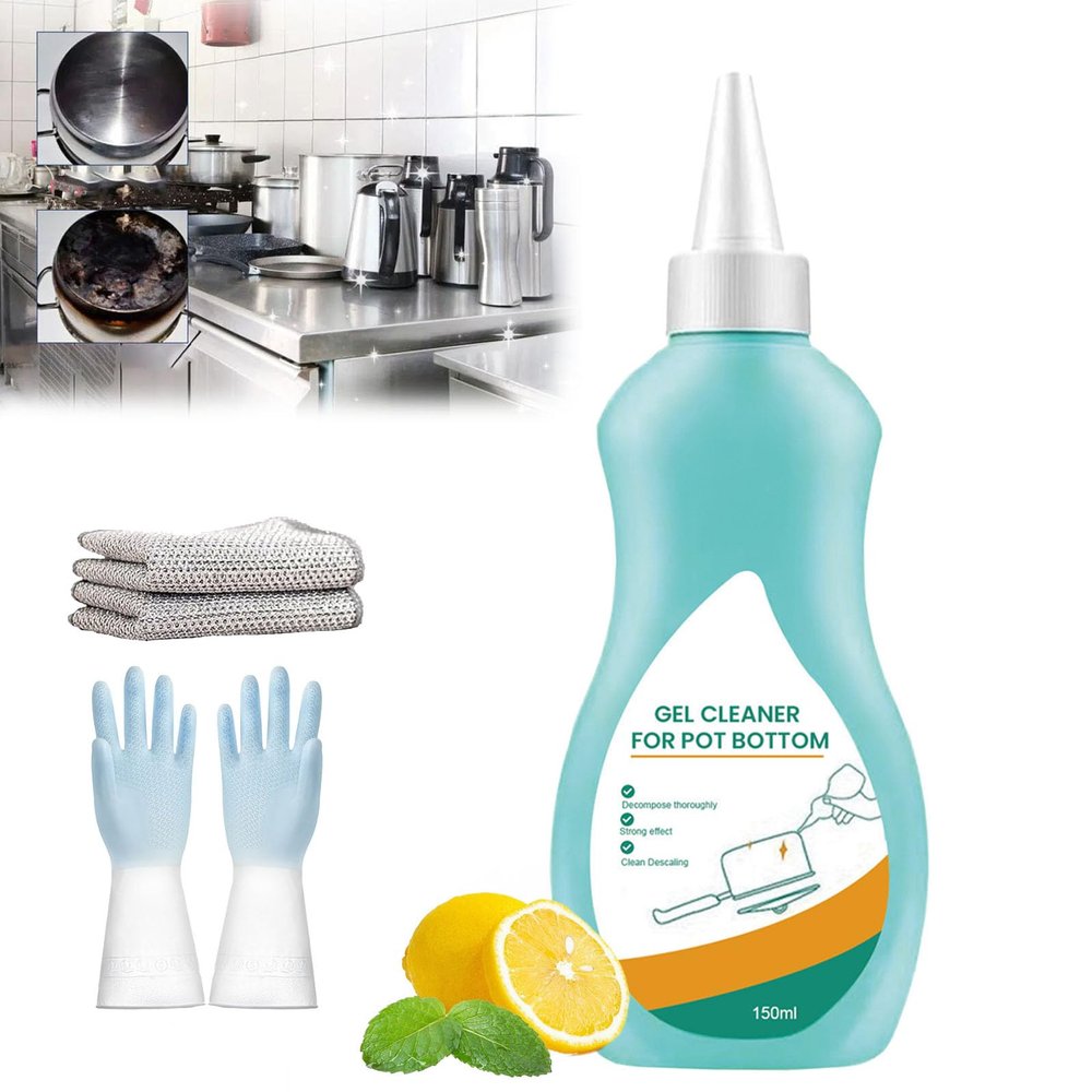 Magic Gel Cleaner for Pots and Pans, Professional Gel Cleaner for Pot Bottom, Black Pot Bottom Cleaning Gel, Bottom of the Pot Black Scale Cleaner, Gel Cleaner for Cookware Bottom (1Pcs)