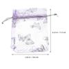 LOGOFUN 50Pcs Organza Bags Butterfly Printed Organza Jewelry Candy Bags Small Mesh Party Favor Bags with Drawstring for Wedding Birthday Party Supplies - Purple & Silver view 2