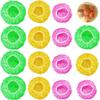 APXMMVW 120 pieces of elastic food lids, reusable food storage lids, colorful cling film bowl lids, kitchen, home, outdoor picnic plates, plastic lids, green;yellow;pink view 1
