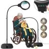 10X 30X Large Floor Magnifying Glass with Light and Stand,36 LED Flexible Gooseneck Floor Magnifying Lamp, Lighted Magnifiers for Reading,Sewing,Crafts,Painting,DIY,Close Work,Repair view 1