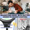 10X 30X Large Floor Magnifying Glass with Light and Stand,36 LED Flexible Gooseneck Floor Magnifying Lamp, Lighted Magnifiers for Reading,Sewing,Crafts,Painting,DIY,Close Work,Repair view 4