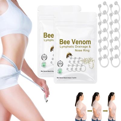 14Pcs Bee Venom Lymphatic Drainage Nose Ring, Bee Venom Nasal Inhaler Kit, Bee Venom Nose Ring Set, Bee Venom Nasal Diffuser For Body Firming
