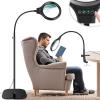 10X 30X Large Floor Magnifying Glass with Light and Stand,36 LED Flexible Gooseneck Floor Magnifying Lamp,Clip on Lighted Magnifiers for Reading,Sewing,Crafts,Painting,DIY,Close Work view 1
