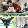 10X 30X Large Floor Magnifying Glass with Light and Stand,36 LED Flexible Gooseneck Floor Magnifying Lamp,Clip on Lighted Magnifiers for Reading,Sewing,Crafts,Painting,DIY,Close Work view 4