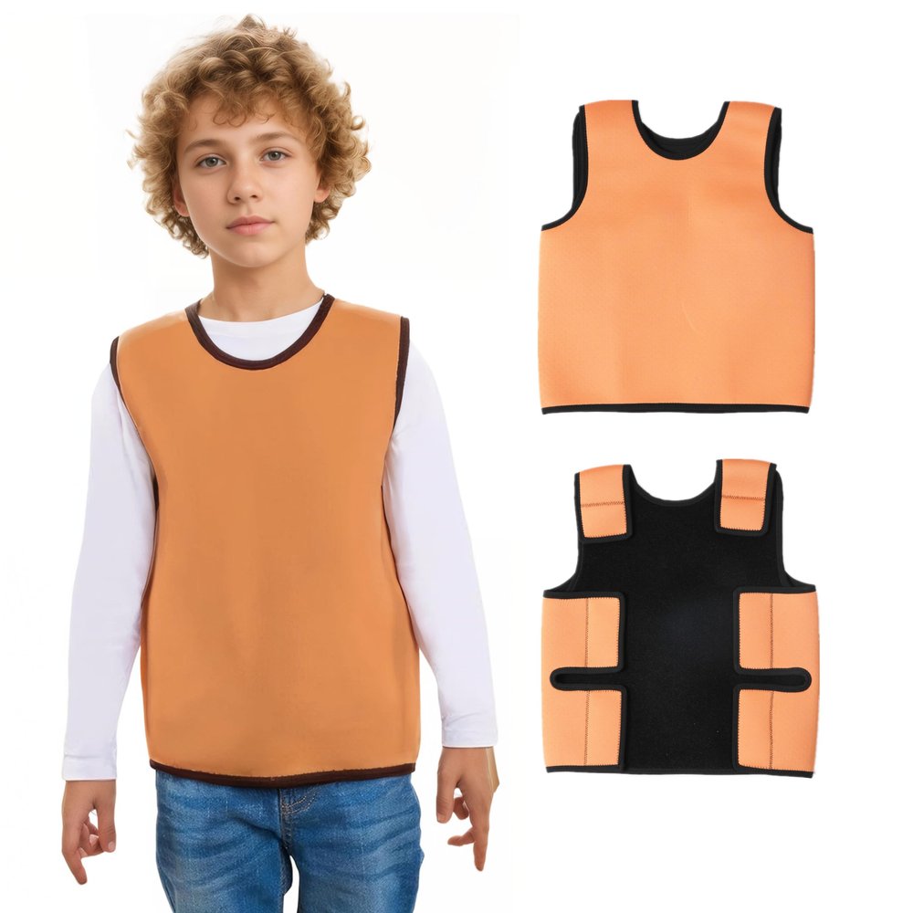 DuttiLea Special Supplies Sensory Compression Vest Deep Pressure Comfort (Orange, Small)