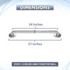 2-Pack Bathroom Safety 24"" Grab Bars - 1.5"" Dia. ADA Handrail/Tub Shower/304 Stainless Steel/Smooth, 2PK/1.5-SS-SM-24 view 4