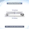 2-Pack Bathroom Safety 16"" Grab Bars - 1.5"" Dia. ADA Handrail/Tub Shower/304 Stainless Steel/Smooth, 2PK/1.5-SS-SM-16 view 4