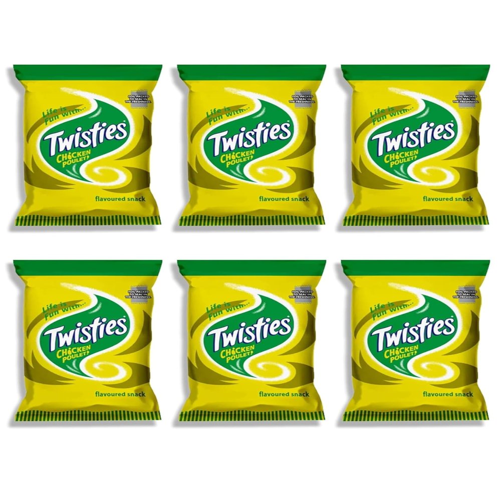 Twisties - Poulet Chicken Flavor Snacks (Pack Of 6 x 100g Ea) Unique Chicken Flavored ... Twisties