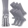 6 Pairs of Non-Skid Diabetic Crew Socks, Non Binding Top Therapeutic Cotton Gripper Socks (Grey, Size: 13-16) view 1