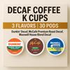 30-Pack Decaf Coffee K-Pods Variety: Dunkin, McDonalds Premium Roast, Maxwell-House Decaf Blends, Keurig-Compatible, Includes Coffee Recipe eBook view 1
