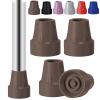 4 Pack Replacement Rubber Cane Tips 3/4 Inch Heavy Duty Rubber Crutch Tips Non Slip Walker Tips for Walkers Commodes Shower Chairs Canes Leg (Brown) view 1