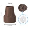 4 Pack Replacement Rubber Cane Tips 3/4 Inch Heavy Duty Rubber Crutch Tips Non Slip Walker Tips for Walkers Commodes Shower Chairs Canes Leg (Brown) view 2
