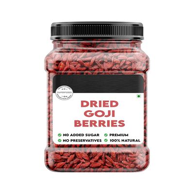 NineLife Basics Superfoods - Dried Goji Berries -Jar - Unsweetened Goji Berry Dry Fruits100% Natural/Rich in Vitamin A, 200 gm