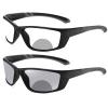 willochra Sports Transition Photochromic Bifocal Reading Glasses for Men Wrap Around Design Safety Glasses with Readers sunglasses (black, 1, x) view 1