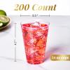 FOCUSLINE 200 Pack 14 oz Clear Plastic Cups, Large Disposable Cups Plastic Party Cup, 14 Ounce Heavy duty Clear Cups for Thanksgiving, Halloween, Christmas view 4