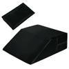 HOMBYS Satin Wedge Pillow Cover Leg Elevation Pillowcase -Silky & Smooth Bed Wedge Replacement Case with Zipper, Removable & Machine Washable(Cover Only), Black view 1