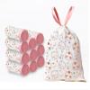 150 Count 4 Gallon Trash Bags - Drawstring small trash Bags 1.1mil Thick for Bathroom, Kitchen, Bedroom, Office Toilet Home (White-pink, 150Counts) view 1