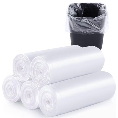 100 Count Trash Bags 4 Gallon Clear Garbage Bags Unscented 1.1mil Thick Strong for Bathroom, Office, Kitchen Waste Basket Small Trash Can. 4g/pcs