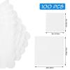 100 White Scalloped Cocktail Napkins, 3 Ply 5 x 5 Inch Beverage Napkins Paper Napkins Disposable Luncheon Napkins for Wedding Birthday Party Bridal Anniversary Baby Shower view 2