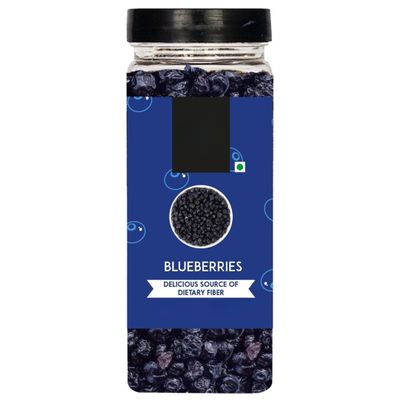 NineLife Basics Healthy & Tasty Californian Whole & Dried Blueberry, No added Refined Sugar, Vitamin Rich Berries, Healthy Snacks, Dried berries - 250g Jar