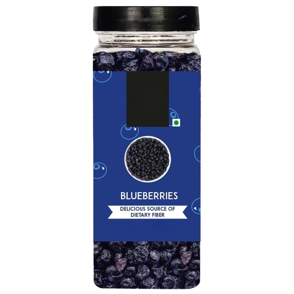 NineLife Basics Healthy & Tasty Californian Whole & Dried Blueberry, No added Refined Sugar, Vitamin Rich Berries, Healthy Snacks, Dried berries - 250g Jar