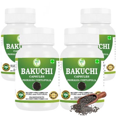 Morsan Healthcare Bakuchi Capsules 500mg with Pure Babchi Extract| Natural Herbal Support for Skin Wellness and Daily Vitality| Pack of 4| 240 Vegan Capsules| Product of India.