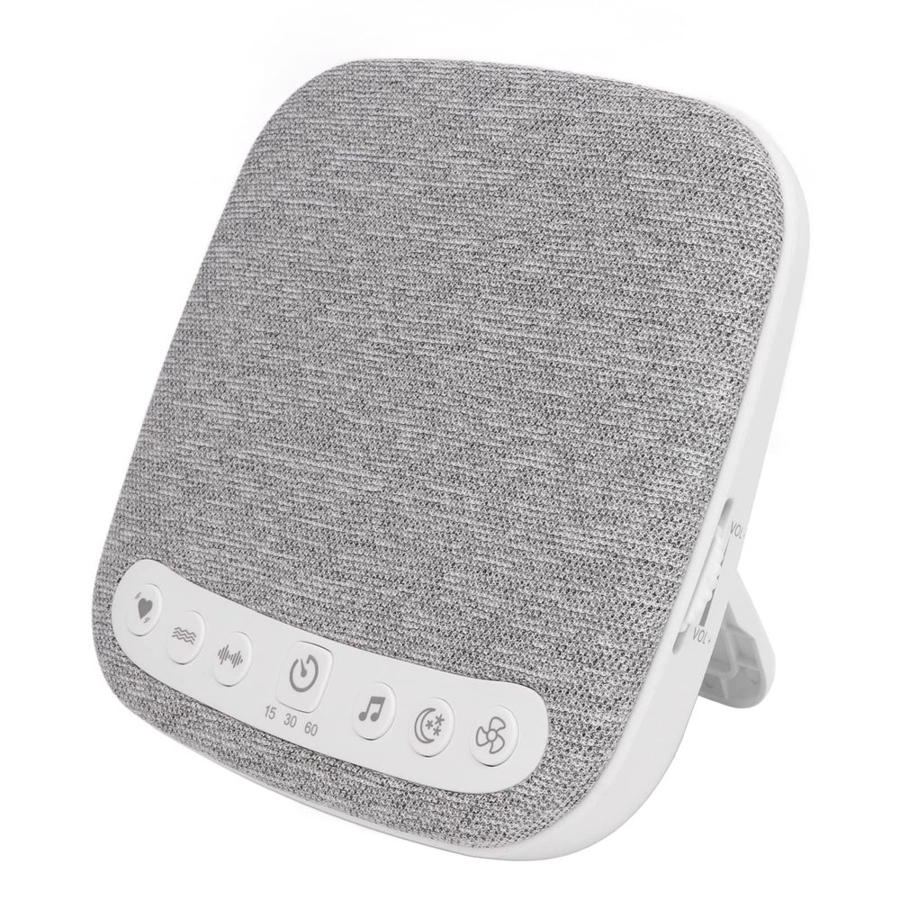 Sleep Aid 18 Sounds White Noise Sound Machine Auto Off Timer Rest Baby Soothing Portable Gray and White Crude Sound Machine